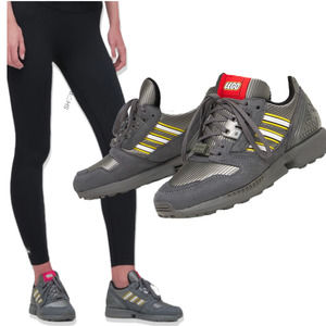 Adidas 8000 x LEGO Sneaker Silver Suede Gray Limited Edition Low Top Lace Up 7.5